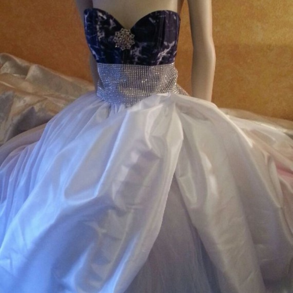 Denim & Diamonds Corset Taffeta Wedding Ballgown - Picture 8 of 8